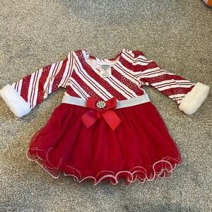 Bonnie Baby Red and White Striped Dress